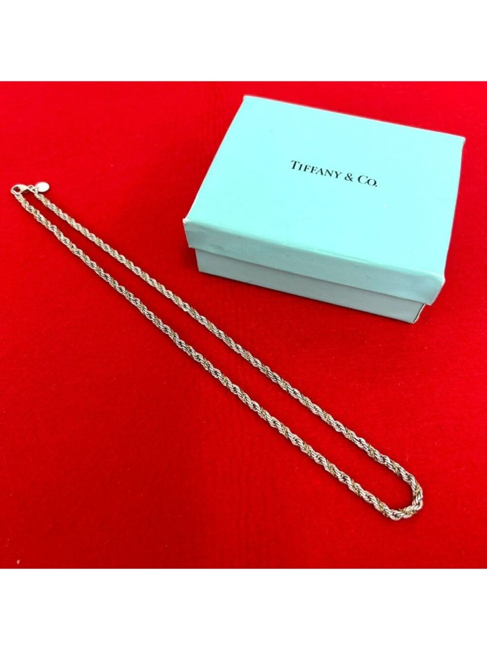 Tiffany & Co Twist Chain Necklace Silver Yellow Gold